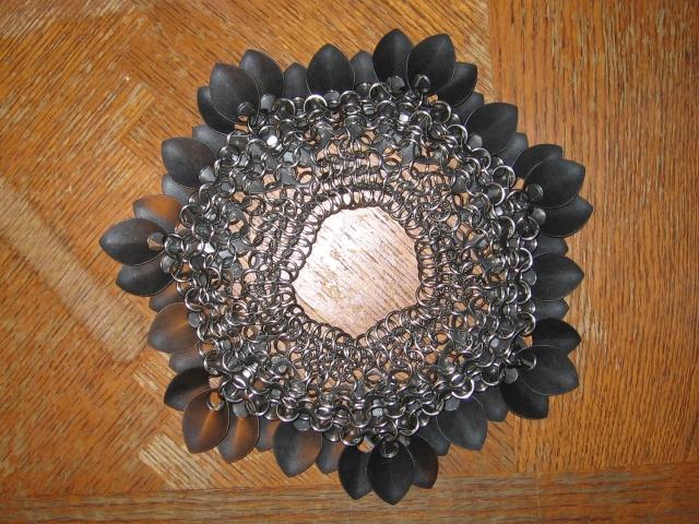 The next few rows, looking at the underside, and making a seven sided polygon.