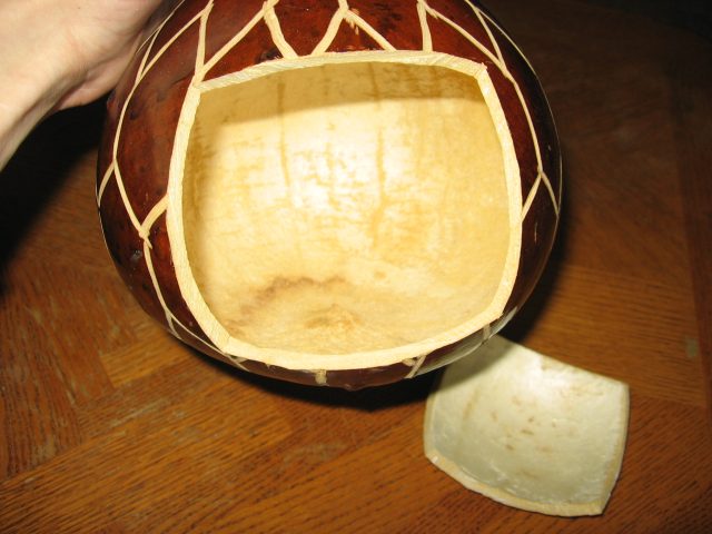 The inside cleared out and sanded.