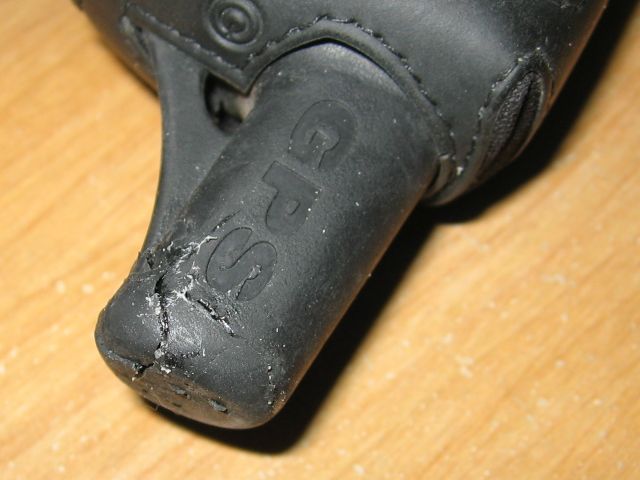 Showing the antenna neatly glued closed, with small seams showing.