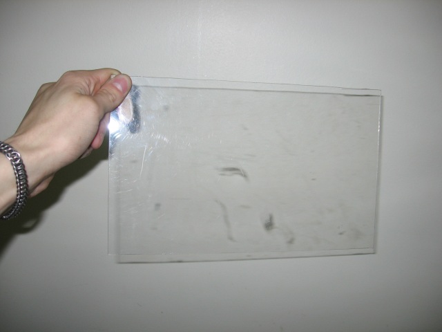 A piece of clear acrylic.