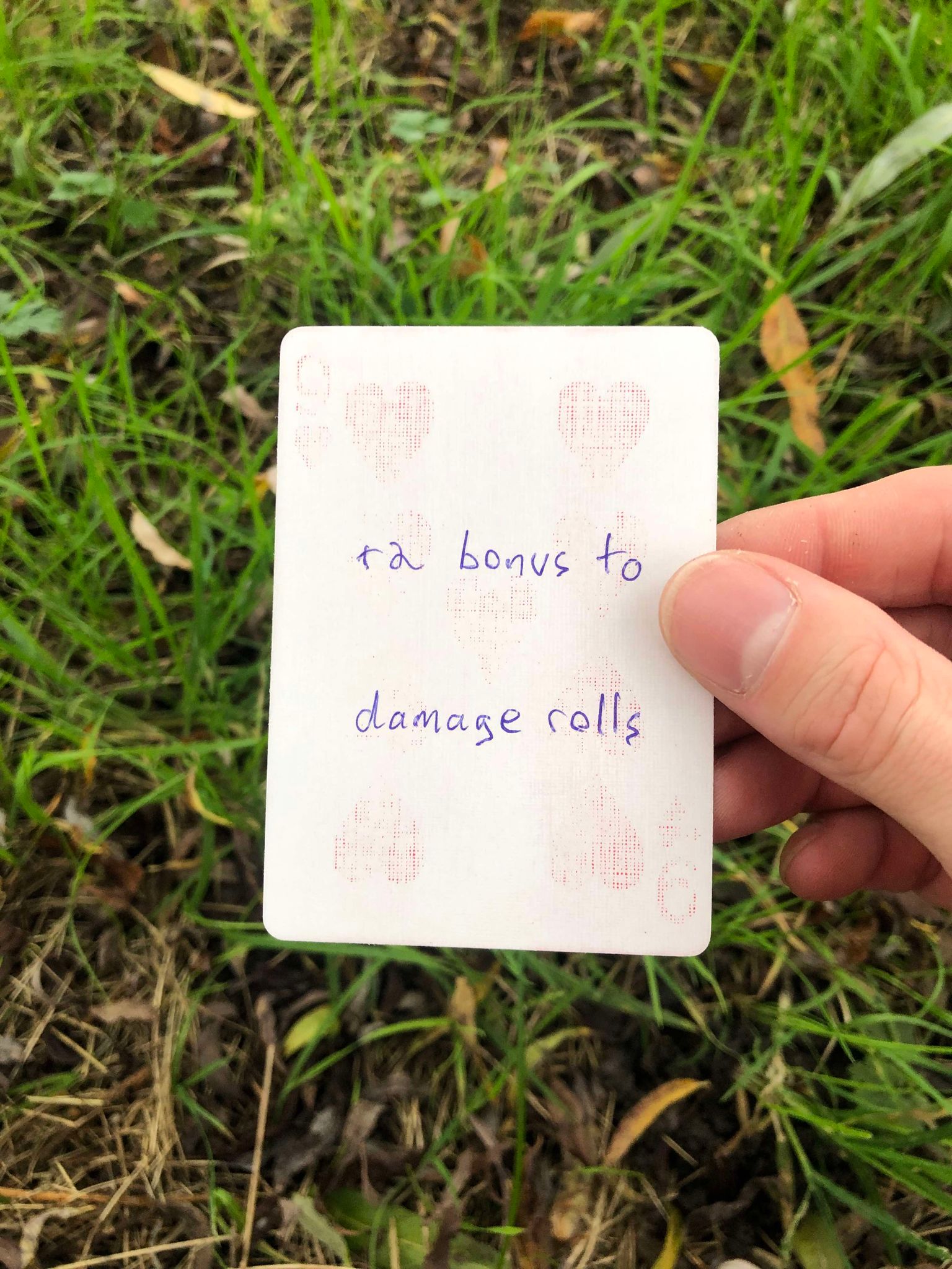 The card drawn in front of you above the grass and leaves, showing you your fate for the next 24 hours.