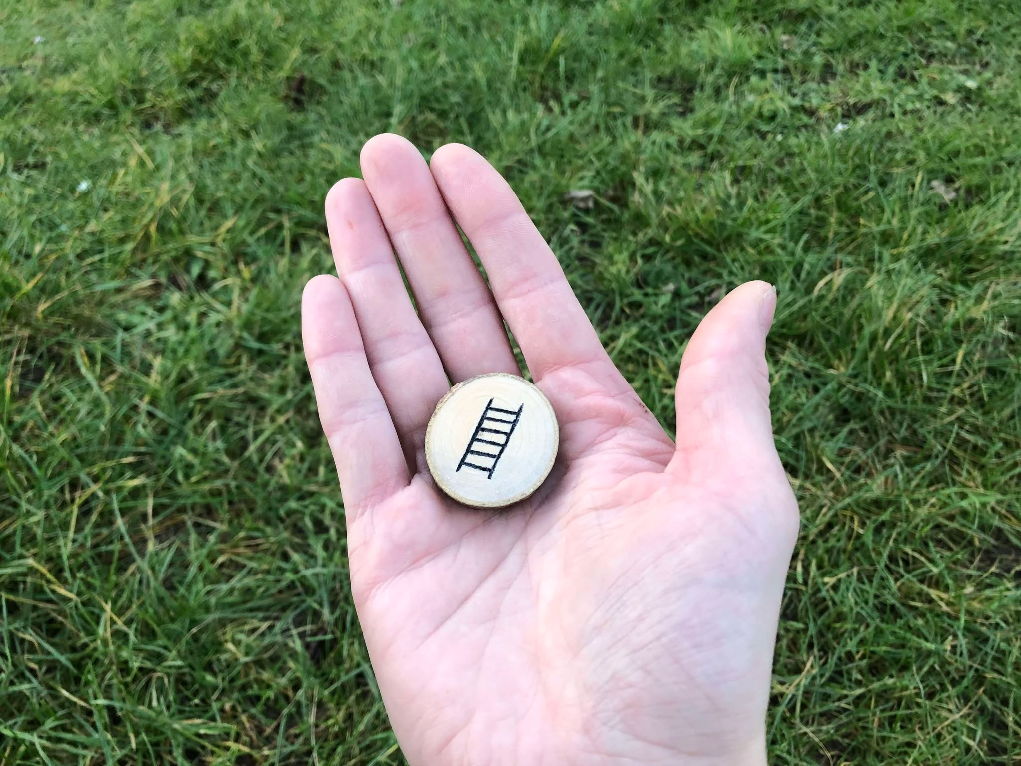 You look down at your hand, inside of which is a disk, a large coin about an inch and a half across, a ladder on one side and a snake on the other. The Rival Coin, a magical item that can deal psychic damage up to 60 feet, the brigand is well within range!
